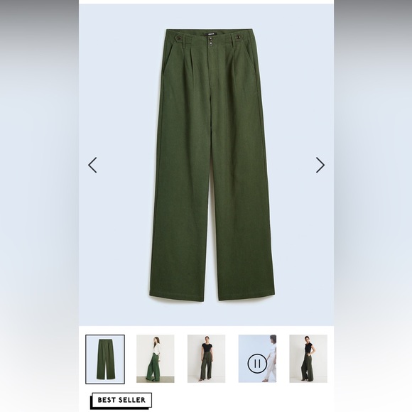 Madewell Pants - Madewell Harlow Wide Leg Pants in Dark Forest, Size 8.